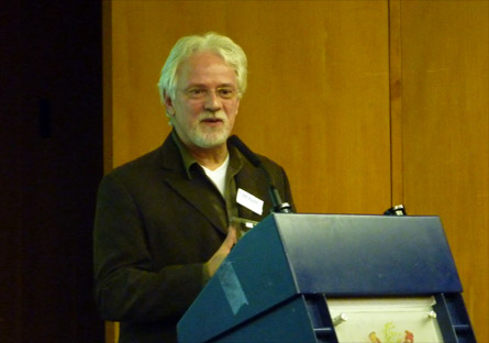 Bill Mayblin accepting his award